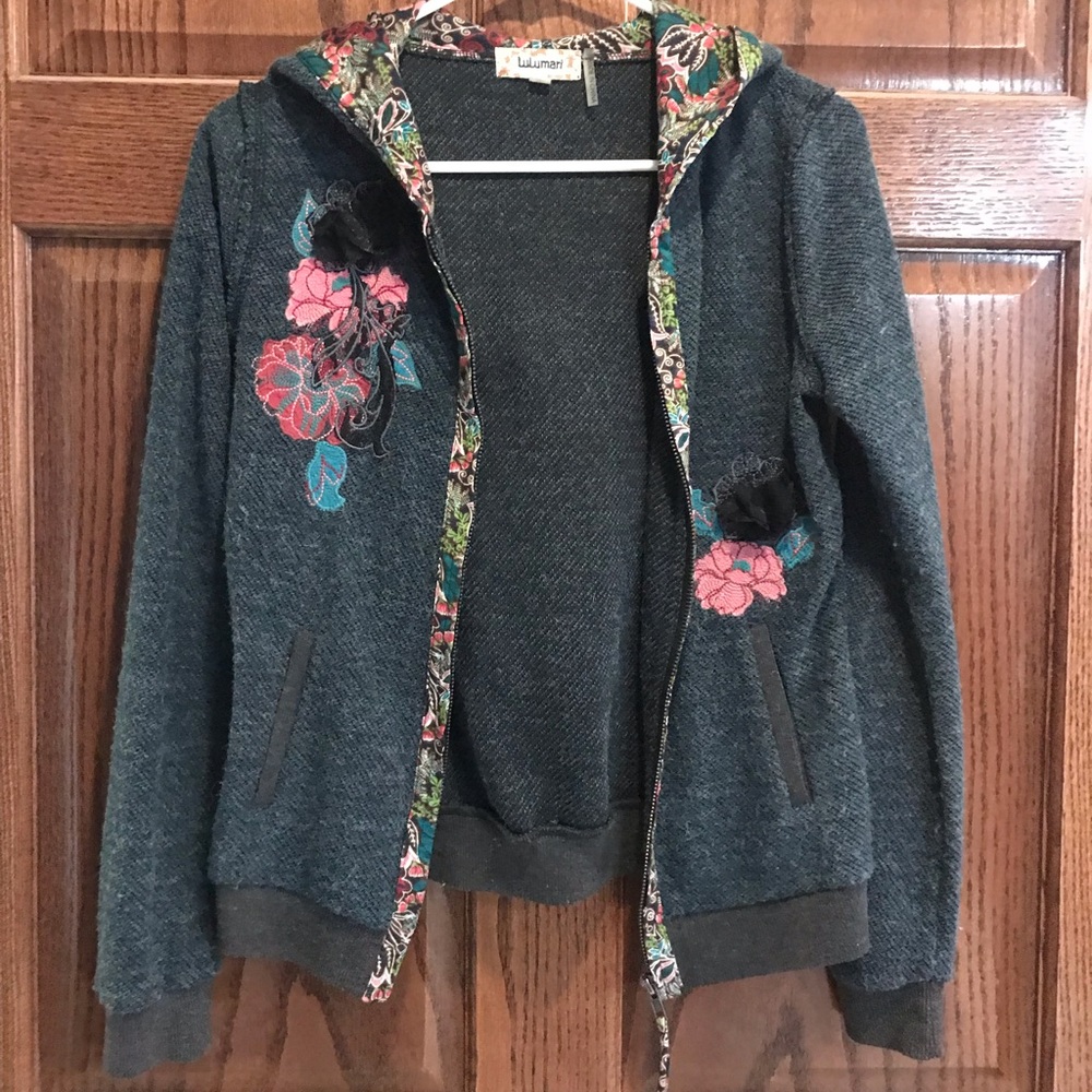 Lulumari Anthropologie blue hoodie